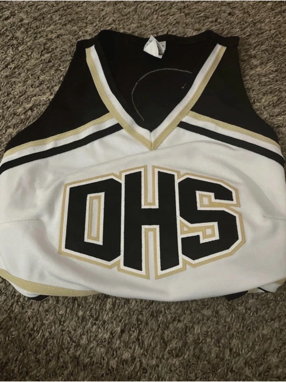Varsity OHS Cheer Top in Black, White & Gold